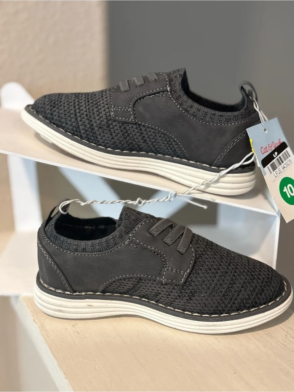 Cat And Jack Shane Knit Dress Formal Wedding Church Shoes Gray Toddler Sz 10 NEW